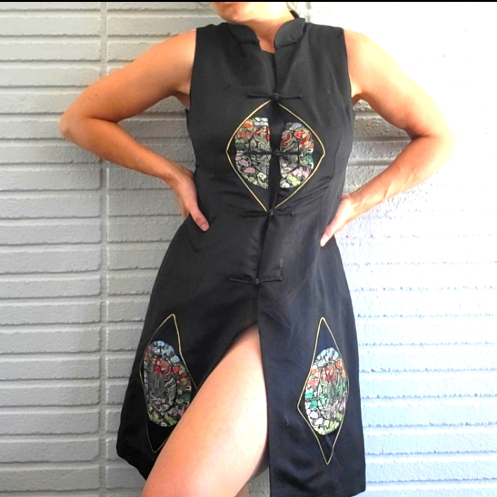 Silk Embroidered Jacket Kimono Dress